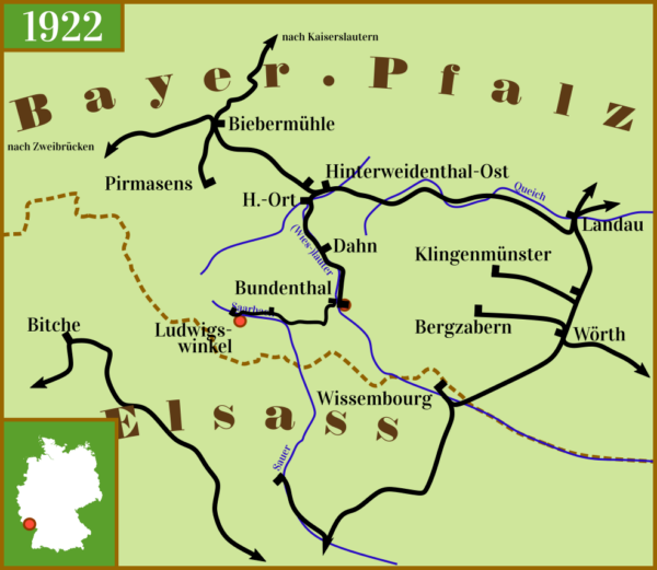 Streckennetz im Jahr 1922